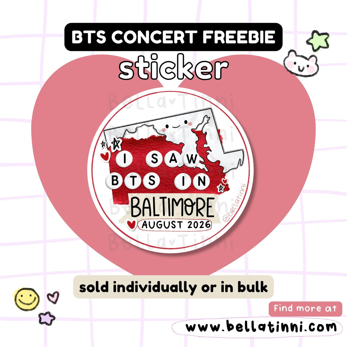 I Saw BTS Concert Sticker - BALTIMORE Maryland Arirang kpop