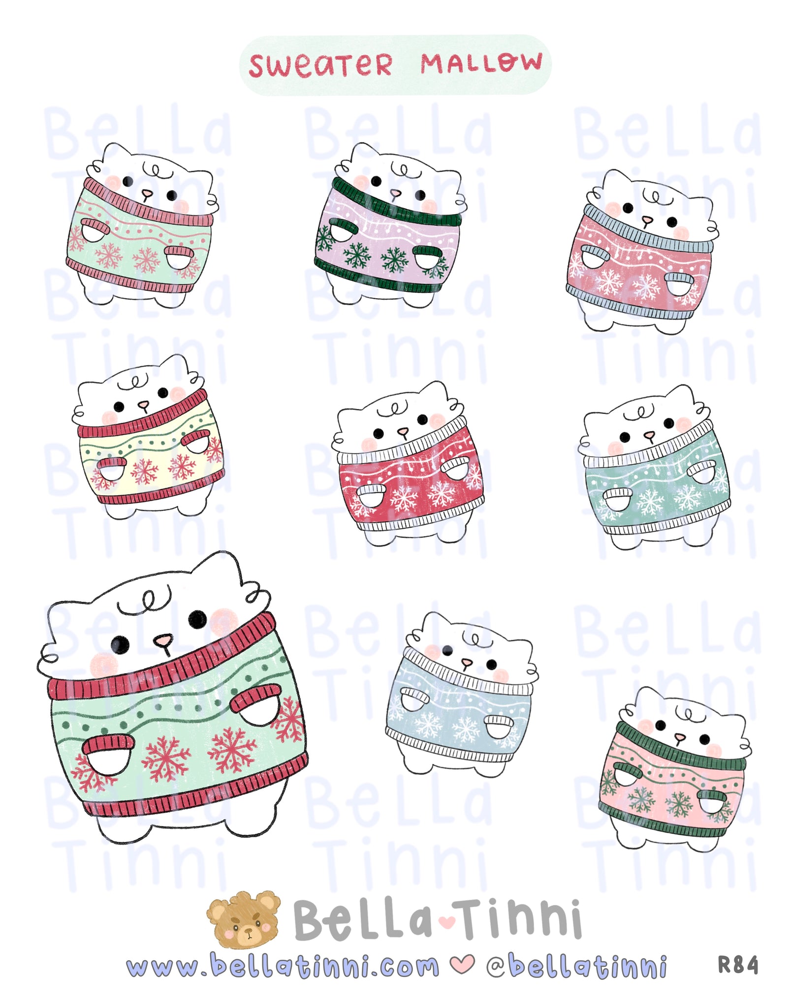 Sweater Mallow Sticker Sheet - R84