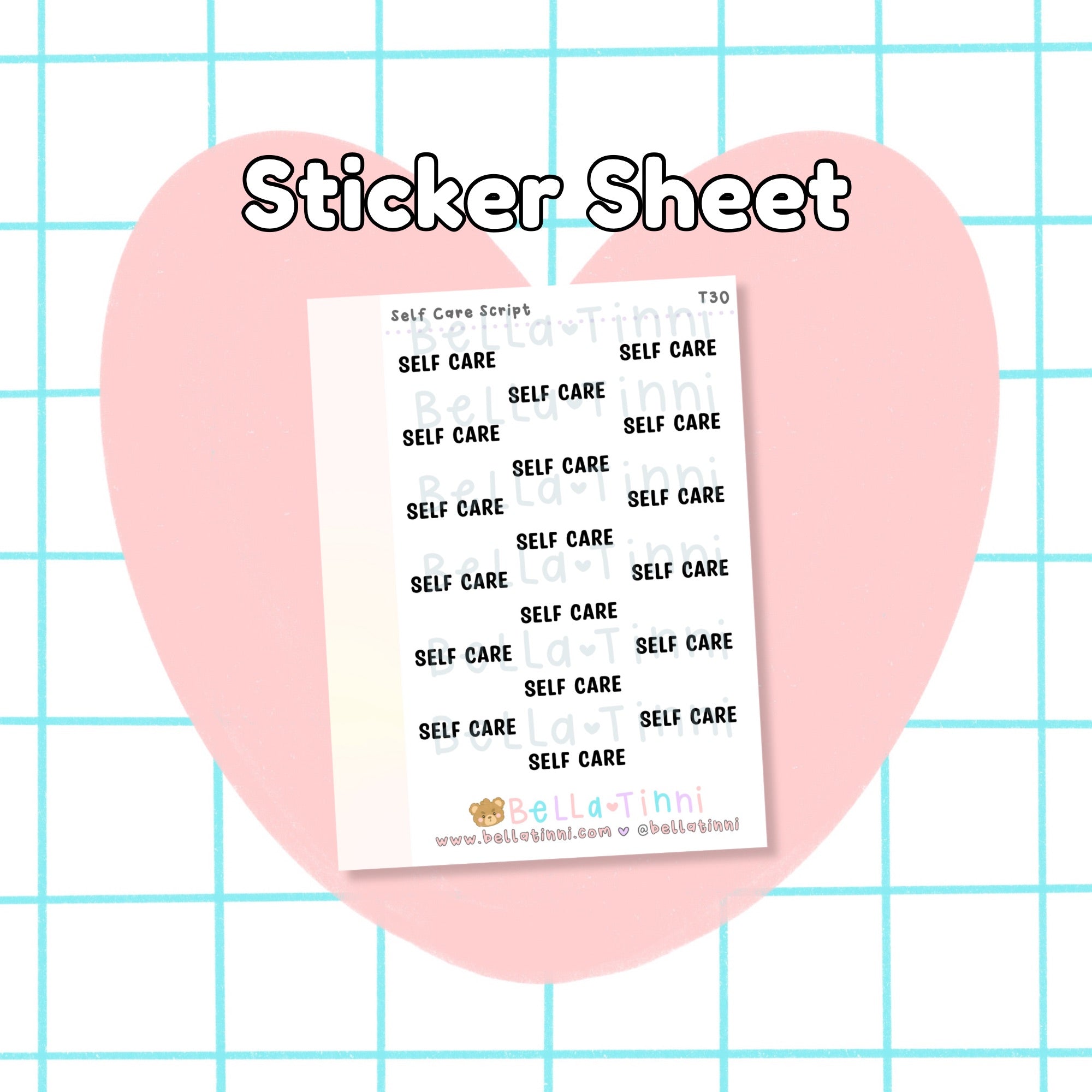 Self Care script (Mini Stickers) - T30