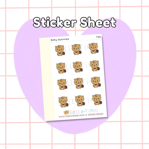 Baby Squirrels (Mini Stickers) - T50