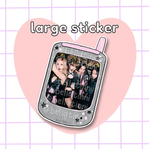 Black Pink Phone Large Sticker - D102