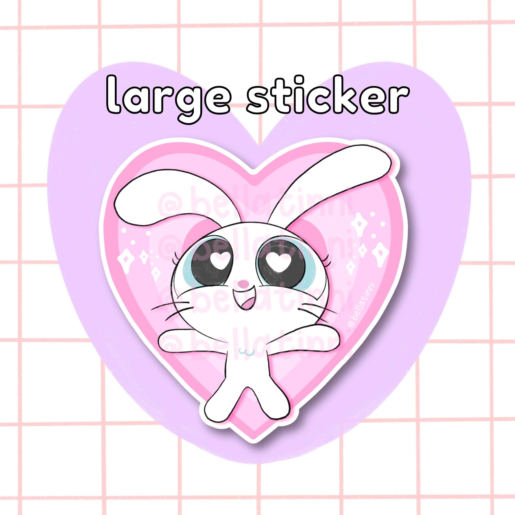 Bunny Heart Large Sticker - D105