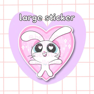 Bunny Heart Large Sticker - D105