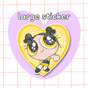 Danielle Yellow Heart Large Sticker - D106