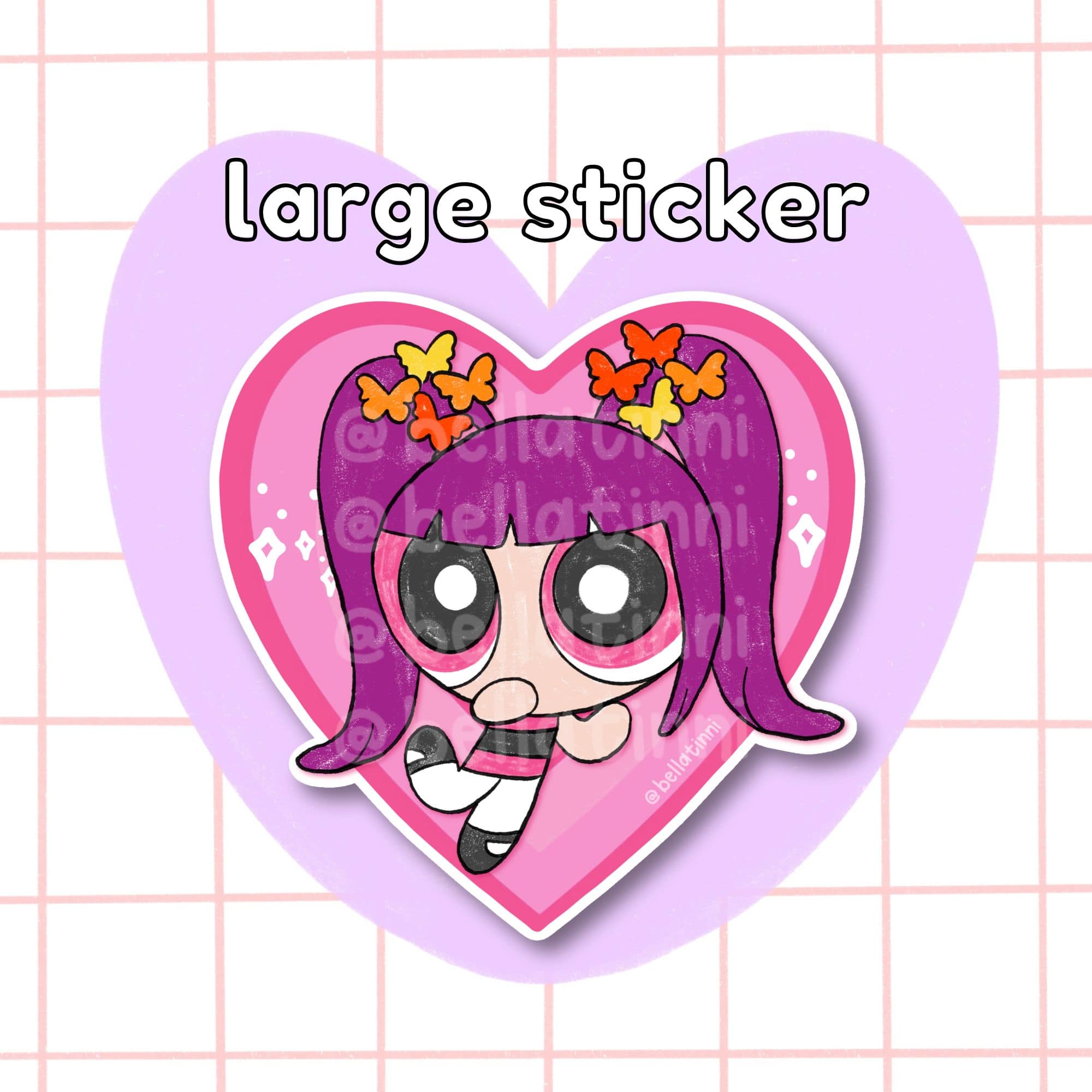 Hanni Pink Heart Large Sticker - D108