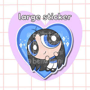 Minji Blue Heart Large Sticker - D109
