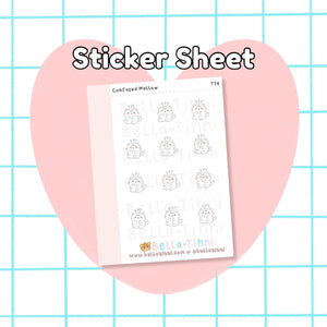 Confused/Curious Mallow (Mini Stickers) - T14