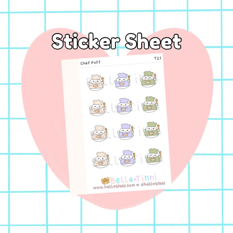 Chef Puff (Mini Stickers) - T21