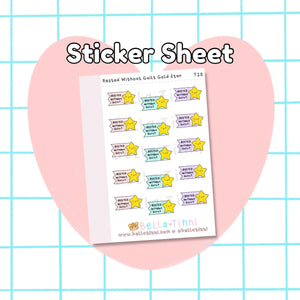 Rested Without Guilt Gold Star Reward (Mini Stickers) - T25