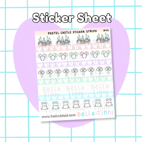 Pastel Castle Sticker Strips - R45