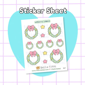 Wreath Labels Sticker Sheet - R67