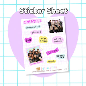 I Love Ateez sticker sheet - R71