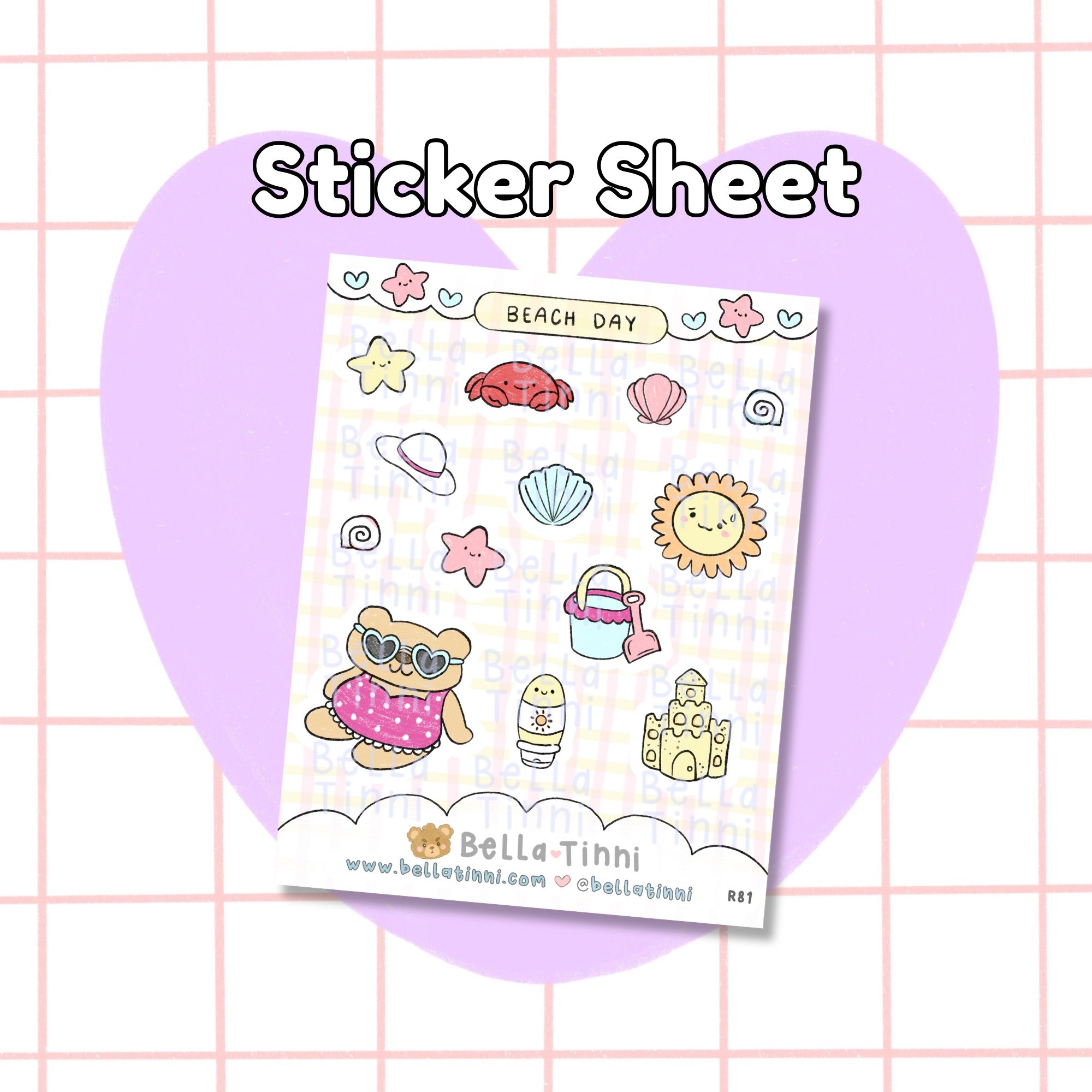 Beach Day sticker sheet - R81