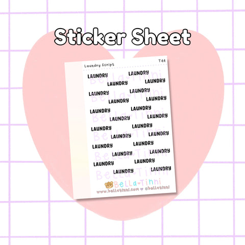 Laundry script (Mini Stickers) - T44