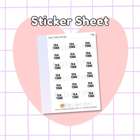 Tea Time script (Mini Stickers) - T46