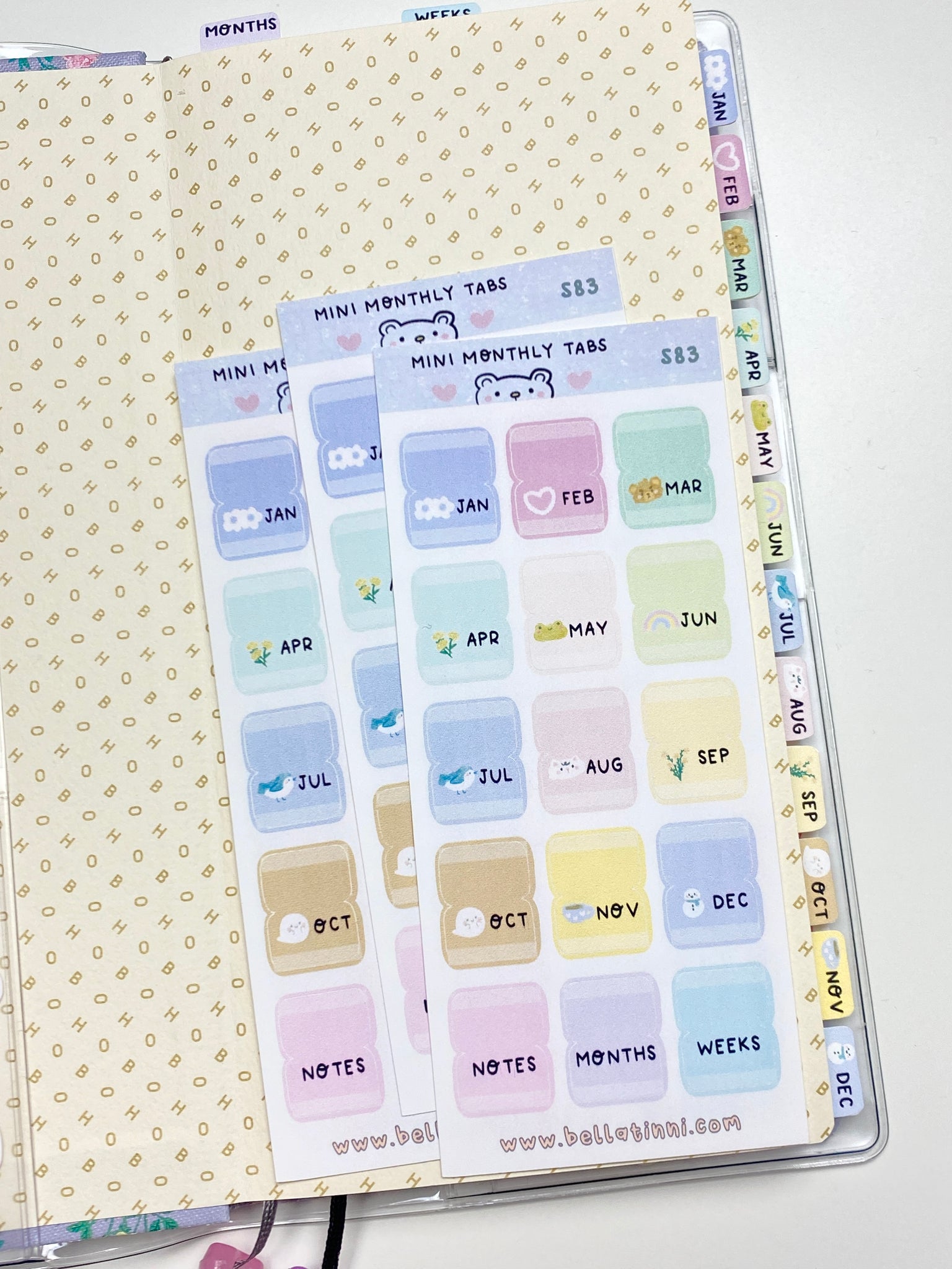 Mini Monthly Tab Stickers - S83