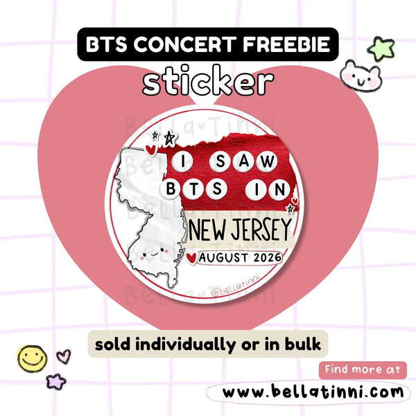 I Saw BTS Concert Sticker - NEW JERSEY (East Rutherford) Arirang kpop freebie -D137E