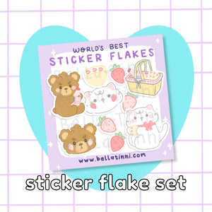 Strawberry Picnic Sticker Flake Set - D29