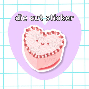 Heart Cake Large Sticker - D74