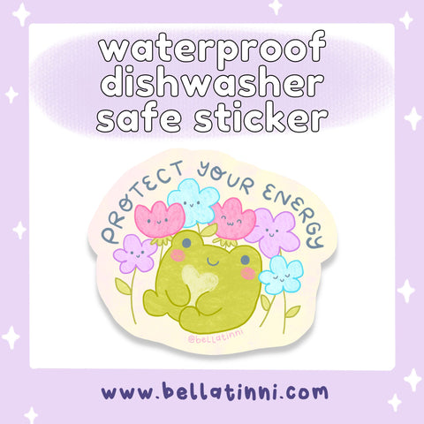 Protect Your Energy Mochi - Waterproof Vinyl Sticker - D78