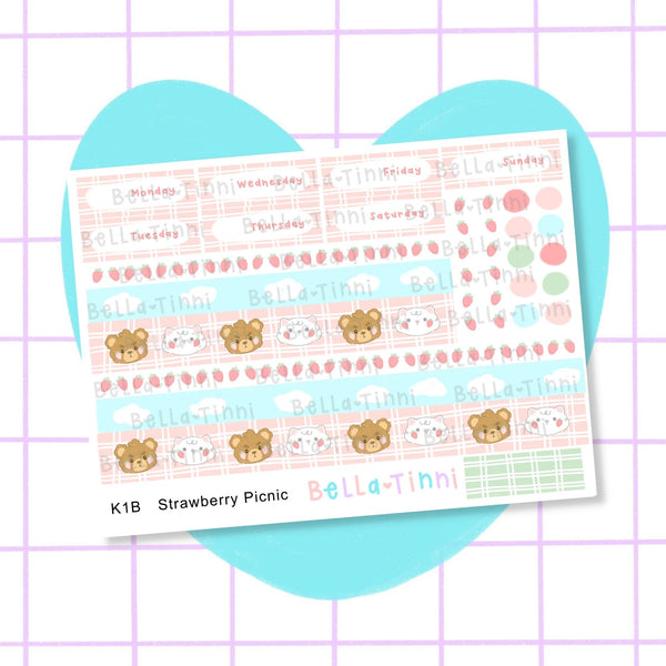 Strawberry Picnic Sticker Kit - K1