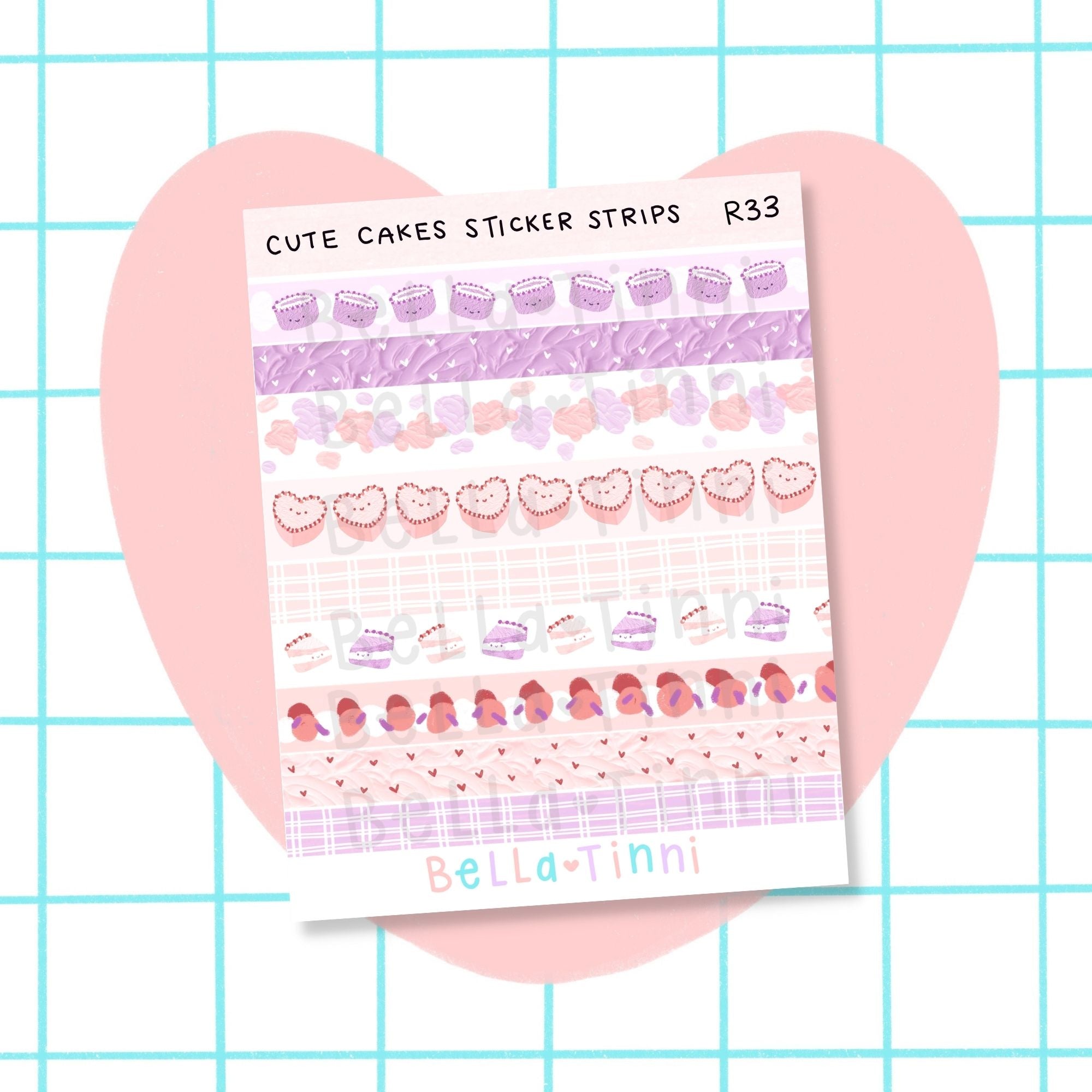 Cute Cakes Sticker Strips - R33
