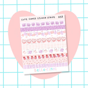 Cute Cakes Sticker Strips - R33